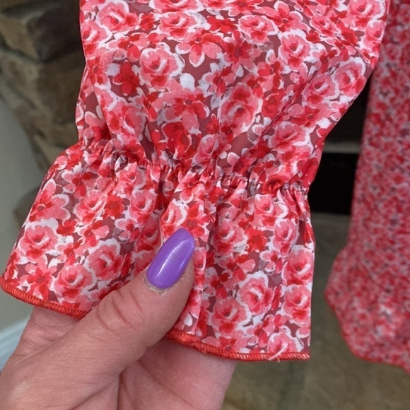 Pink floral midi dress. Size M - Picture 6 of 9